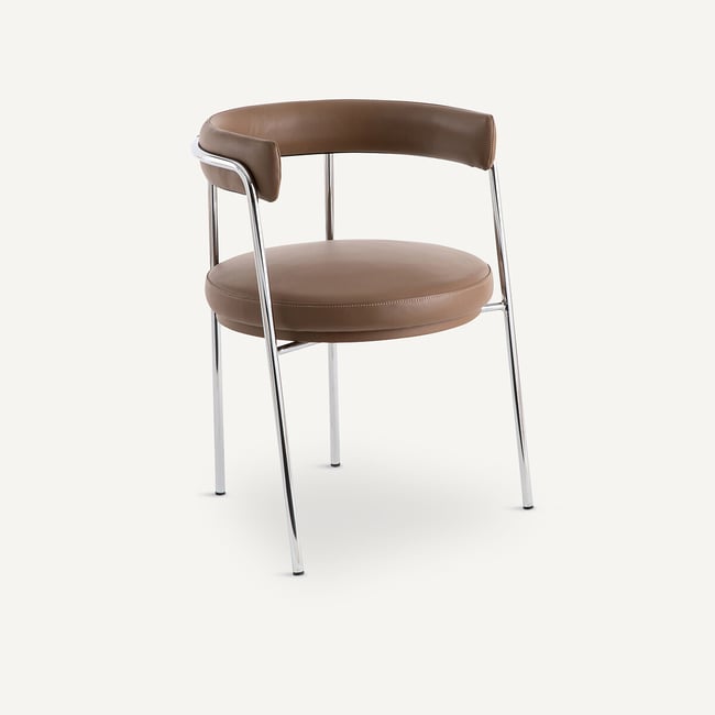 Fauteuil de table cuir Jubo Couleur cappuccino <span itemprop=
