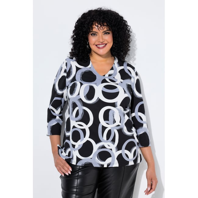 T-shirt motif cercles noir <span itemprop=