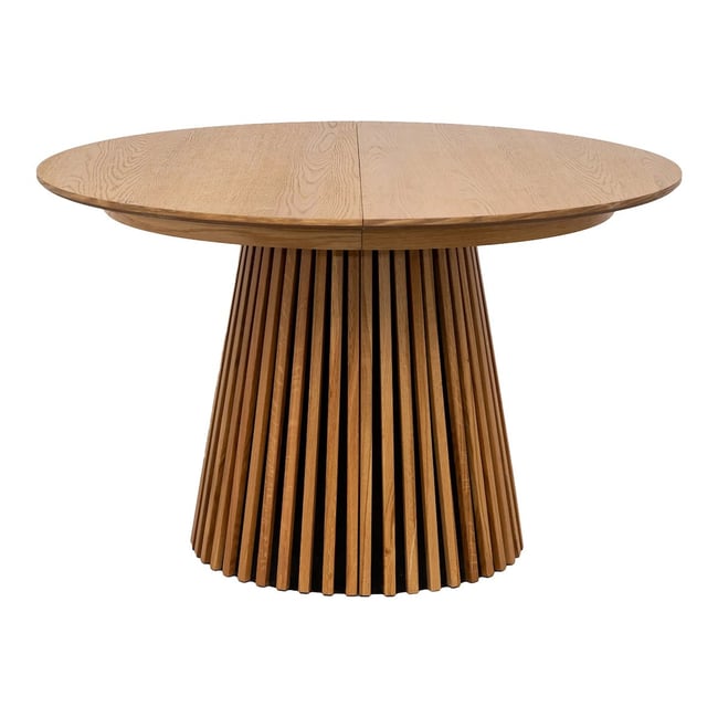 Table ronde extensible en bois - OSAKA Couleur marron clair <span itemprop=