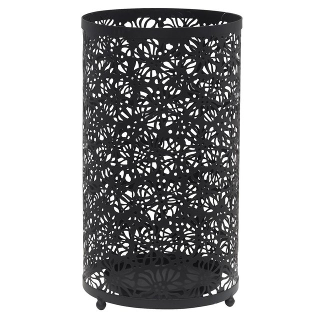 Porte-parapluies en métal fleurs Couleur noir <span itemprop=
