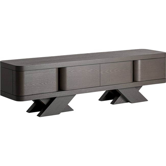 Meuble tv en chêne collection S.RIZE Couleur noir <span itemprop=