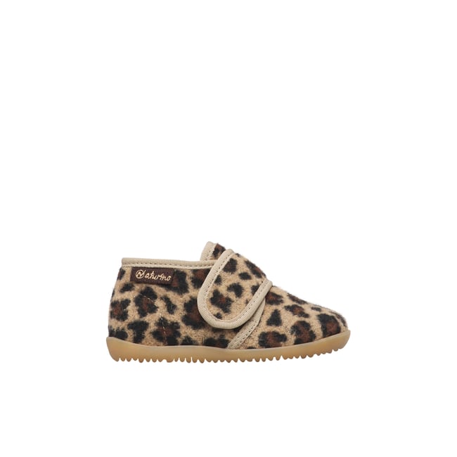 Pantoufles en tissu HOME beige-noir <span itemprop=