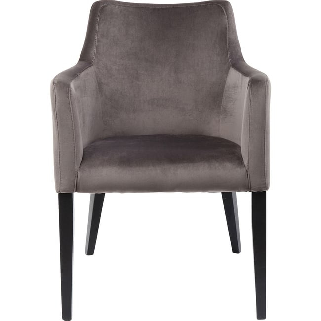 Chaise avec accoudoirs en velours, MODE Couleur gris <span itemprop=