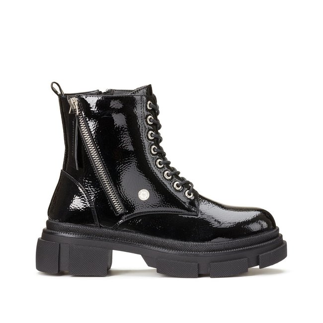Boots à lacets Erin, semelle plateforme noir <span itemprop=