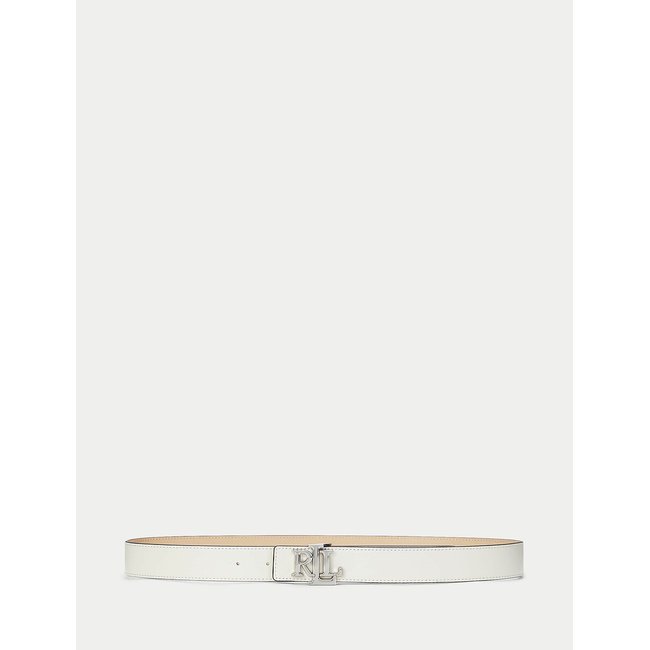 Wide Leather Belt, white, LAUREN RALPH LAUREN