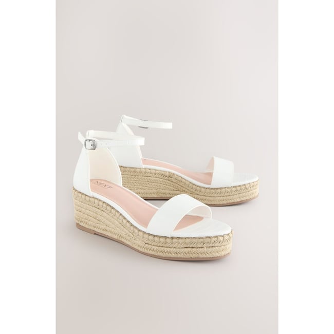 Espadrilles compensées blanc <span itemprop=