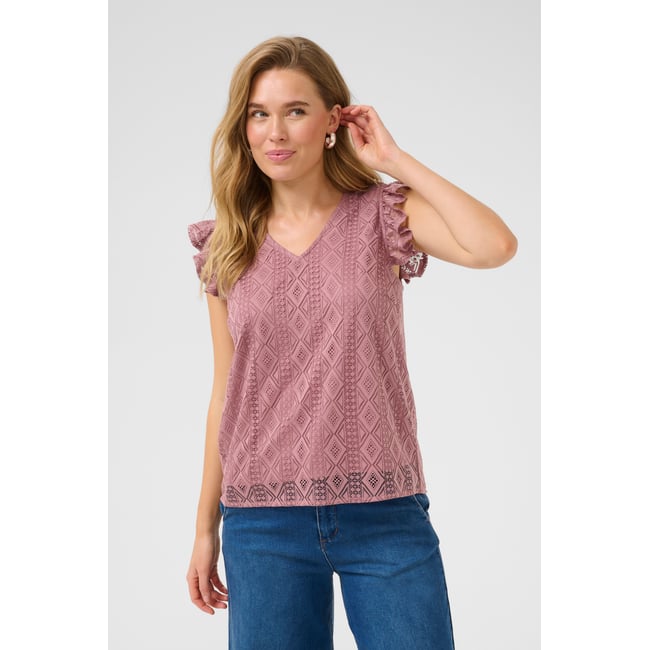 Sleeveless blouse rose nostalgia rose <span itemprop=