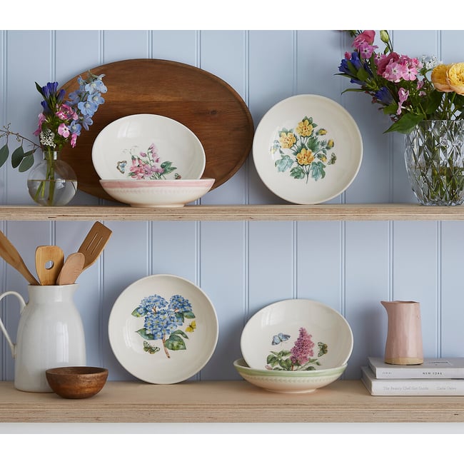 Set of 4 Sketchbook Assorted Pasta Bowls, multi-coloured, PORTMEIRION