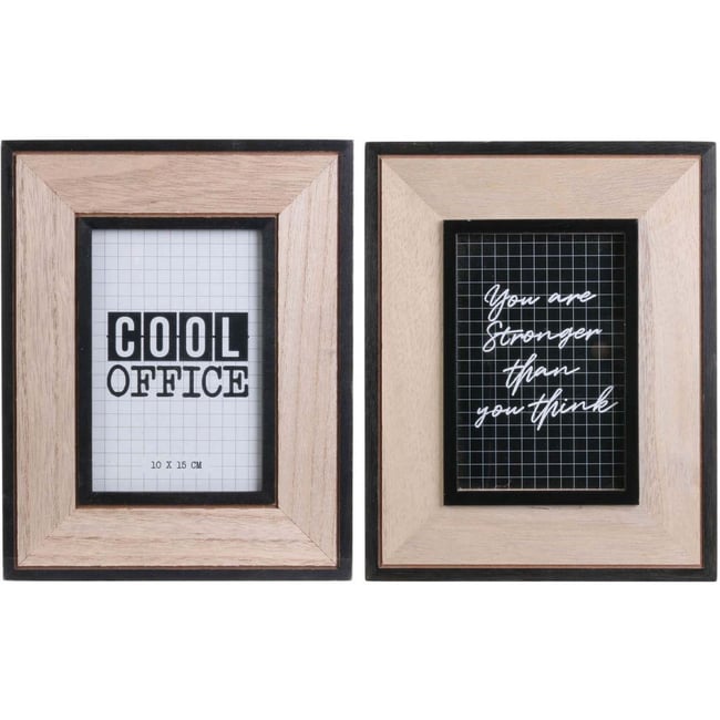 Cadre photo en bois Happy working  (Lot de 2) Couleur v002227 <span itemprop=