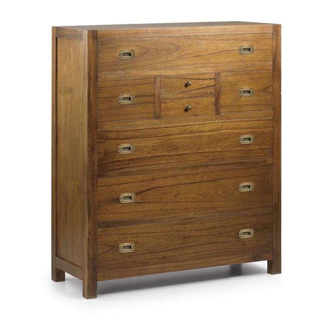 Commode 8 tiroirs bronze - ONÉLINE Couleur marron <span itemprop=