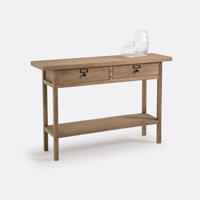 Console pin massif, Lunja Couleur ciré naturel <span itemprop=