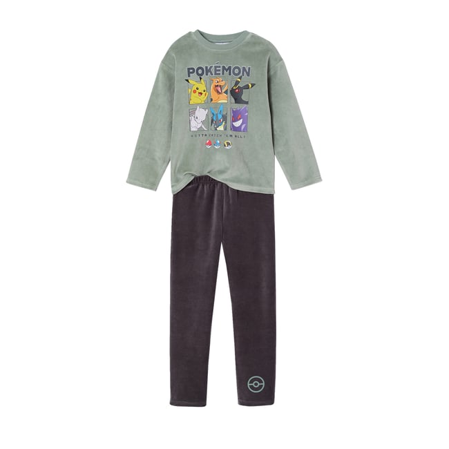 Pyjama en velours Pokemon vert sauge <span itemprop=