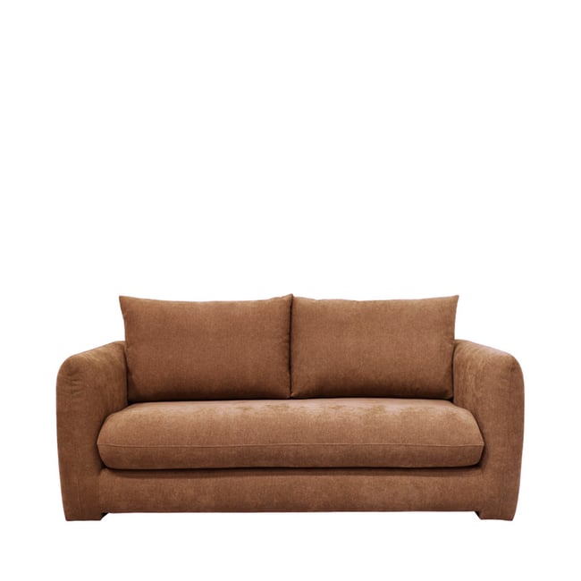 Canapé convertible 2,5 places en tissu- WIAME Couleur terracotta <span itemprop=