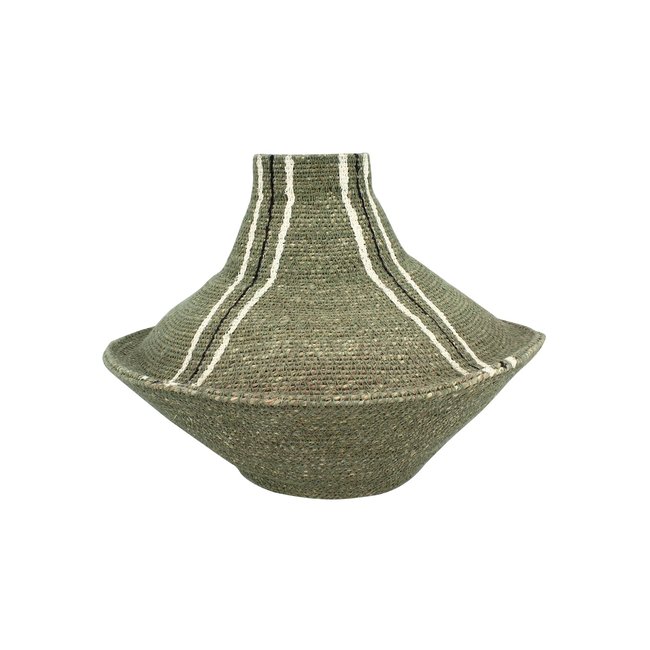 Vase en jonc de mer Couleur vert <span itemprop=