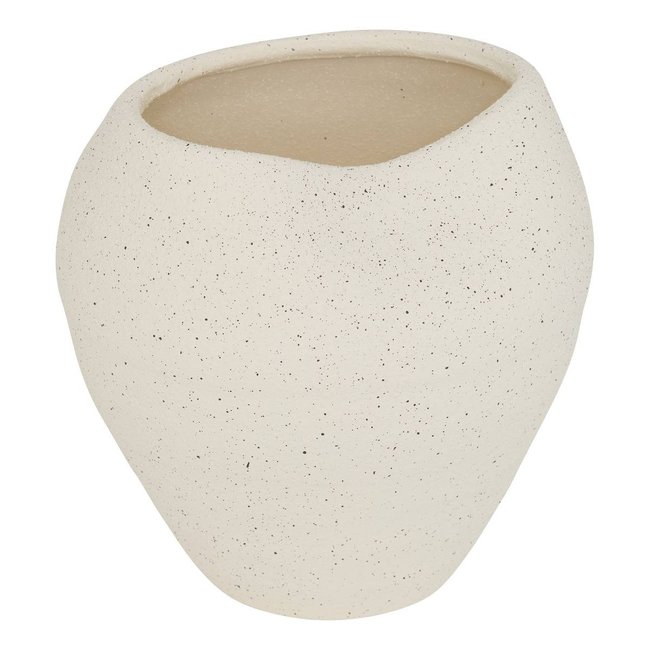 Vase cube en grès SIEN Couleur blanc <span itemprop=