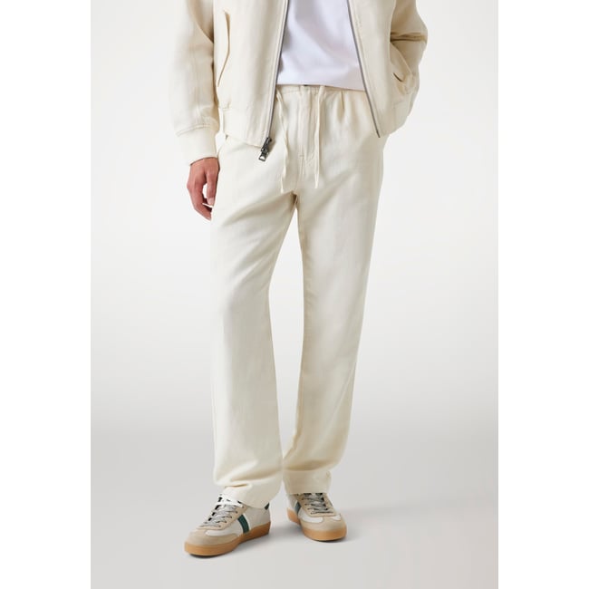Pantalon Décontracté Lin Mélangé crème <span itemprop=