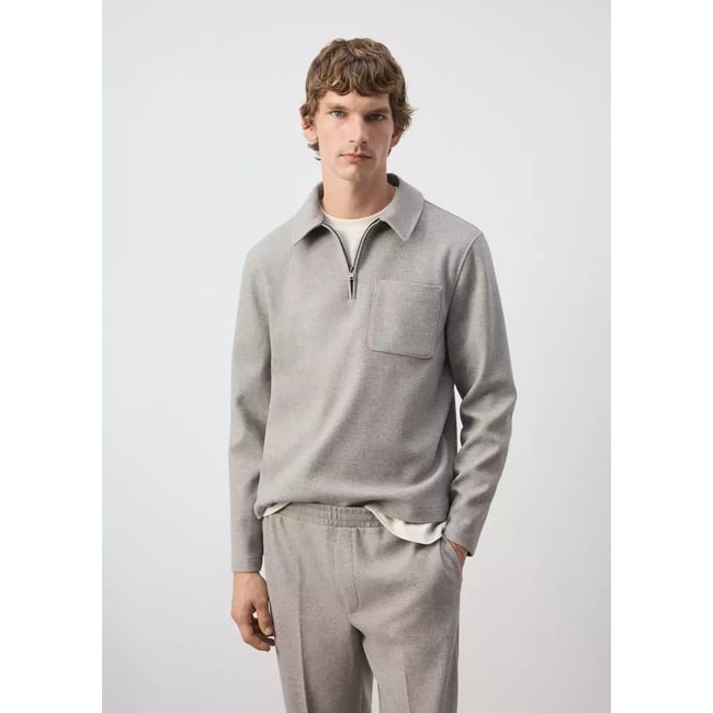 Sweat regular fit avec poche gris clair/pastel <span itemprop=