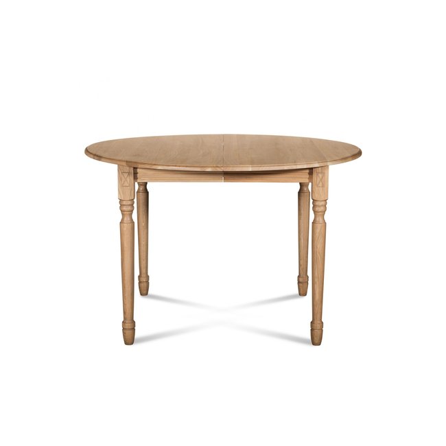 Table extensible ronde bois D105 + 1 allonge et pieds tournés - VICTORIA - HELLIN, DEPUIS 1862