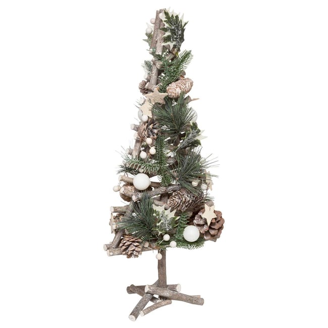 Sapin avec branches Nature 55 cm blanc Couleur multicolore <span itemprop=