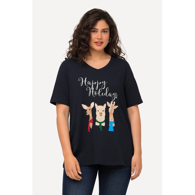 T-shirt de Noël à manches courtes et col V - ULLA POPKEN