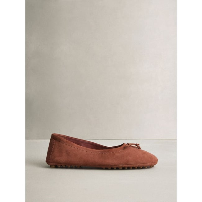 Ballerines en cuir n. premium marron rouille <span itemprop=
