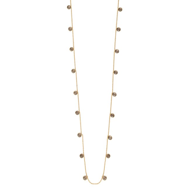 Collier sautoir moorea quartz fume brun <span itemprop=