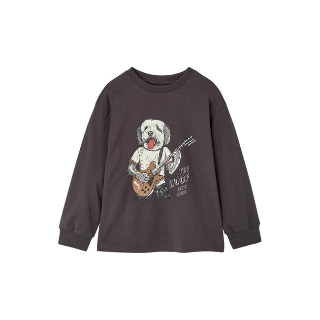 T-shirt manches longues gris ardoise <span itemprop=