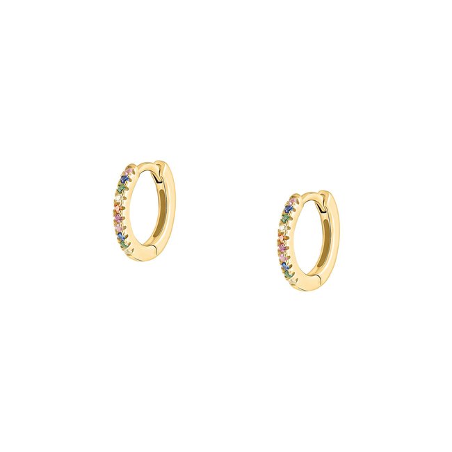 Créoles en argent 925 et oxyde de zirconium or <span itemprop=