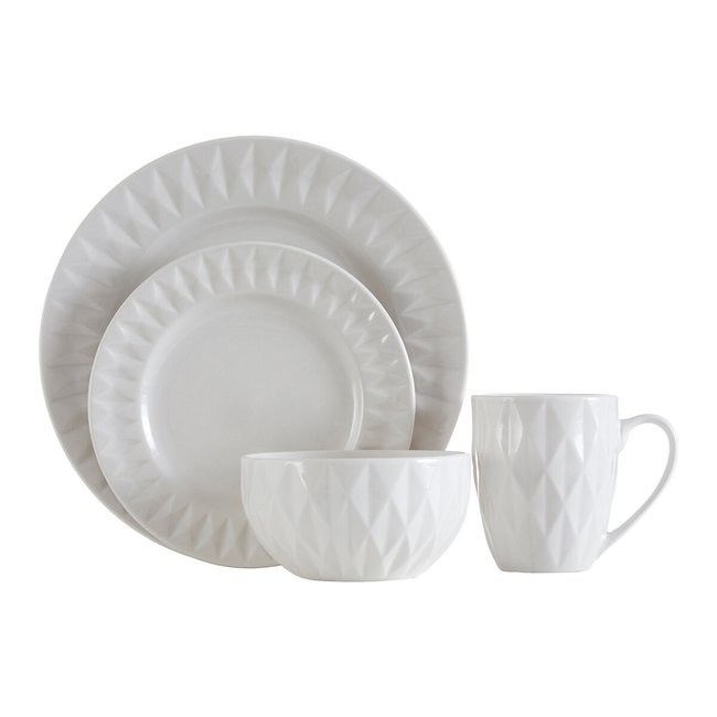 16-Piece White Dinner Set, white, SO'HOME