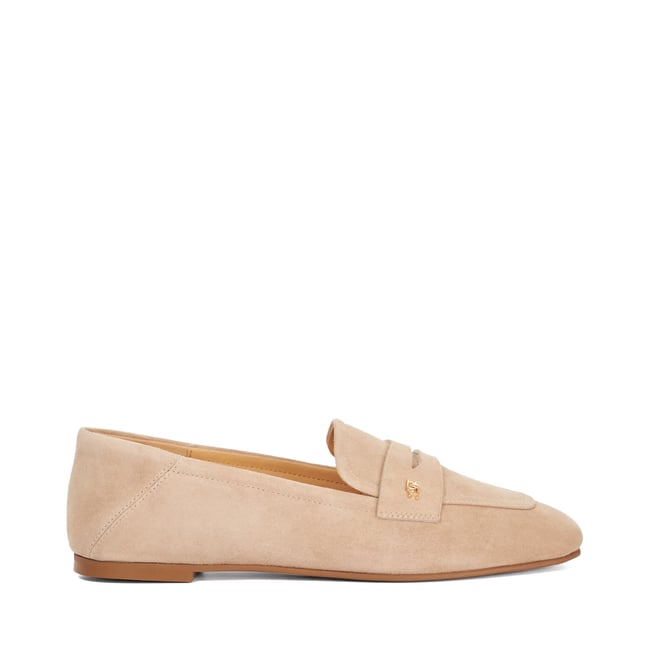 Mocassins Penny à logo en cuir à talon replié - GLANCES sand-suede <span itemprop=