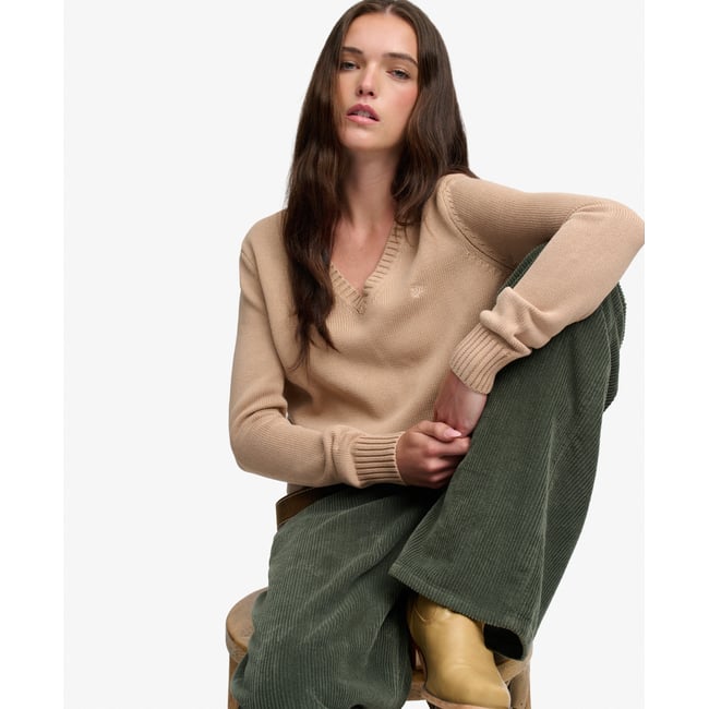 Pull Col V Délavé - SUPERDRY