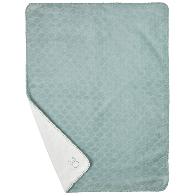 Couverture Supersoft Wavy vert d'eau, blanc <span itemprop=