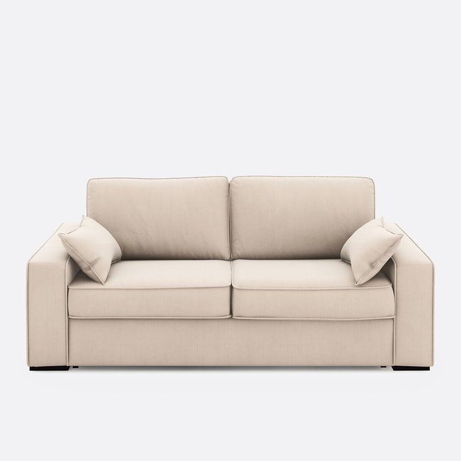 Sofá cama de pana de canalé fino, espuma HR, Cecilia - LA REDOUTE INTERIEURS