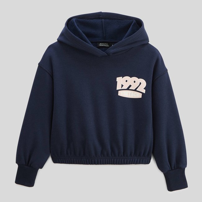Sweat à capuche imprimé et doublé - MONOPRIX