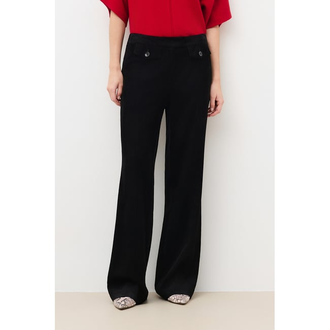 Pantalon droit effet velours PARCHIBALD noir <span itemprop=