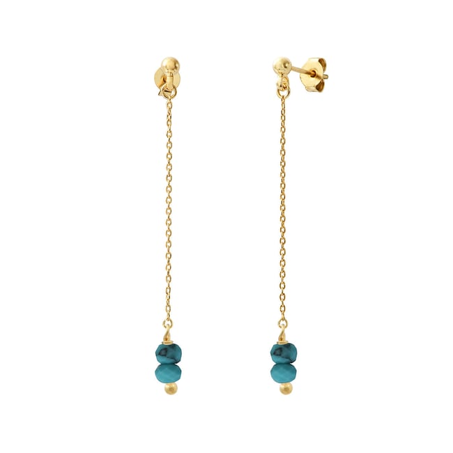 Boucles d'oreilles venus turquoise bleu <span itemprop=