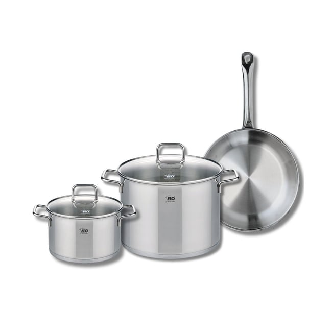 Batterie 1 poêle 28cm + 2 faitouts 20/26cm PROFI CITRIN inox <span itemprop=