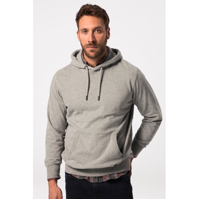 Sweat à capuche avec imprimé dans le dos chiné gris foncé <span itemprop=
