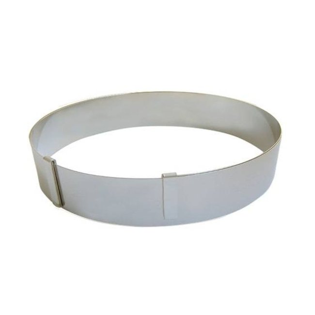 Cercle à pâtisserie extensible d18 à 36 x h4,5 cm blanc <span itemprop=