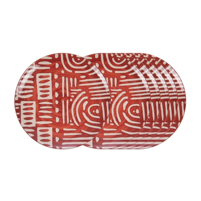 Assiette plate Abel 26 cm (lot de 6) Couleur rouge <span itemprop=