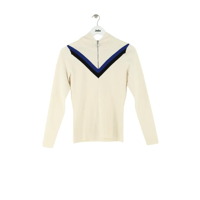 Pull zippé - Très Bon État blanc <span itemprop=