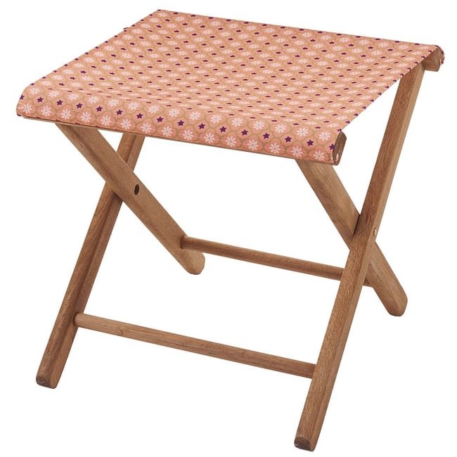 Pliant pêcheur en eucalyptus, motif graphique, ORIENT rose <span itemprop=