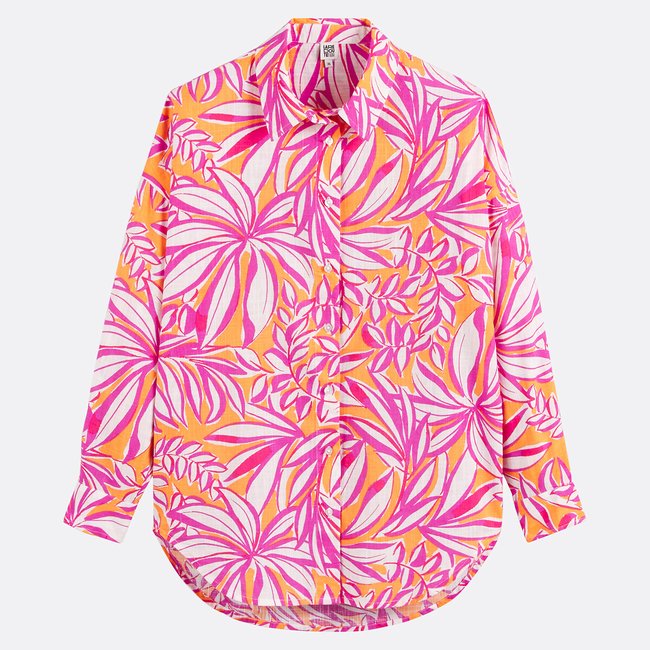 Chemise oversize imprimée Signature, APOLLINE imprimé orange <span itemprop=