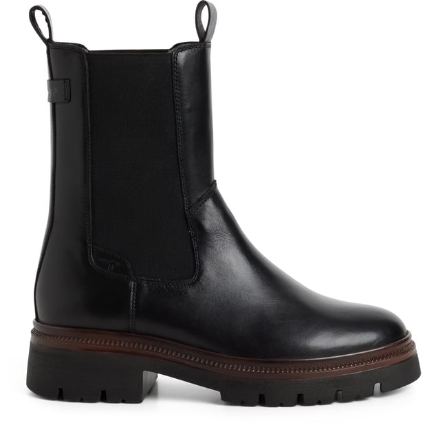 Bottine Chelsea en cuir noir cuir <span itemprop=