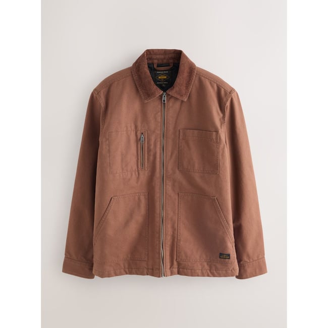 Veste de travail en toile marron rouille <span itemprop=