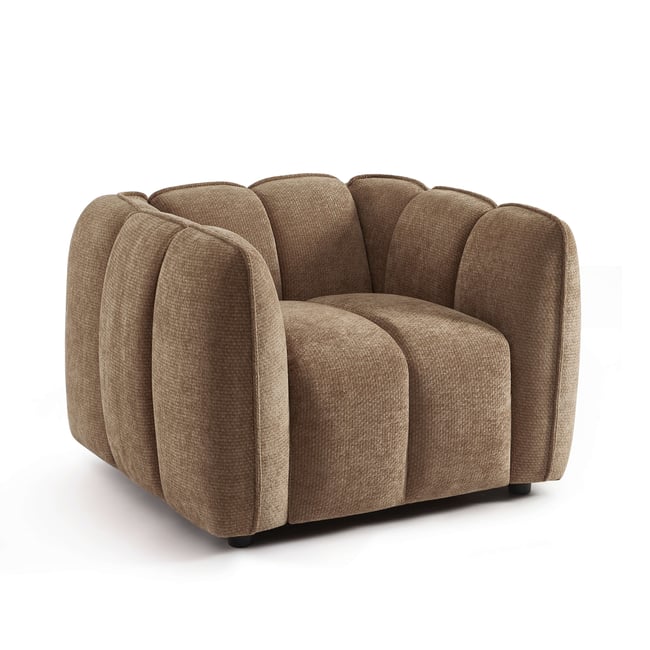 Fauteuil 1 place en tissu  MATILDA Couleur marron <span itemprop=