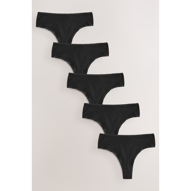 Culotte en coton majoritaire, lot de 5 noir <span itemprop=
