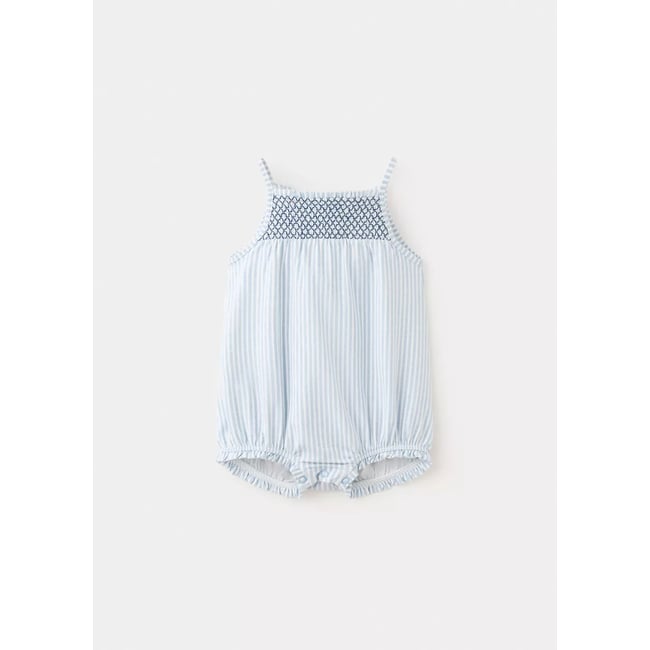 Pyjama complet à rayures bicolores blanc cassé <span itemprop=