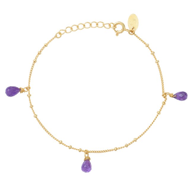 Bracelet danaé améthyste violet <span itemprop=