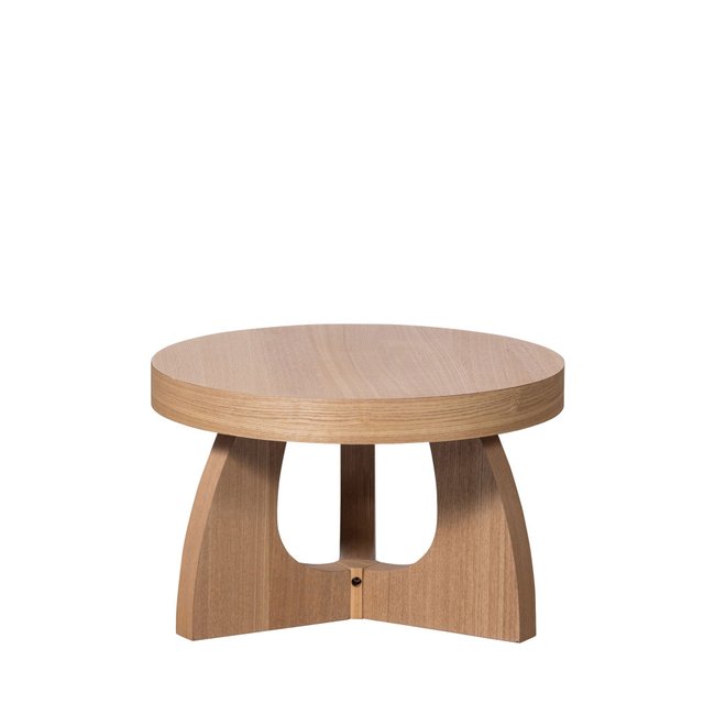 Table basse ronde en bois ø55cm- TALA Couleur bois clair <span itemprop=